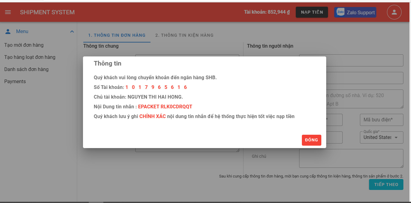 Quy trình gửi hàng quốc tế tại ISO Logistics