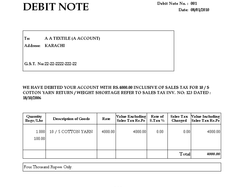 Debit Note & Credit Note