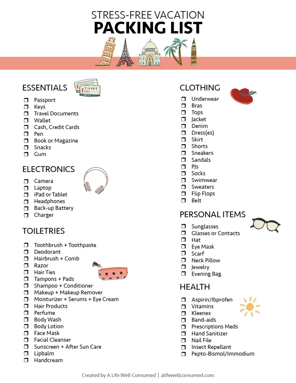 Packing list