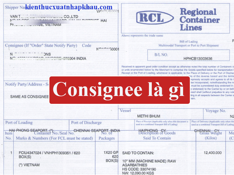 consignee